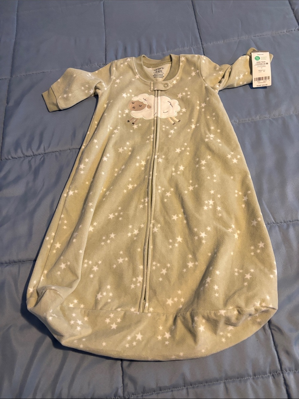 Carter's Light Sage Star & Lamb Sleep Sack